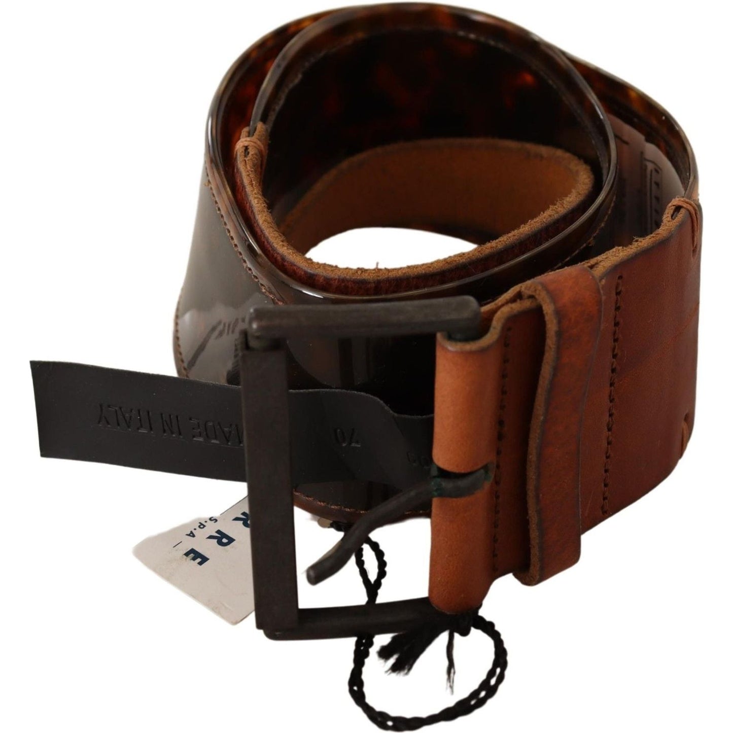 Ermanno Scervino Elevate Your Style with a Classic Leather Belt WOMAN BELTS dark-brown-leather-buckle-waist-belt