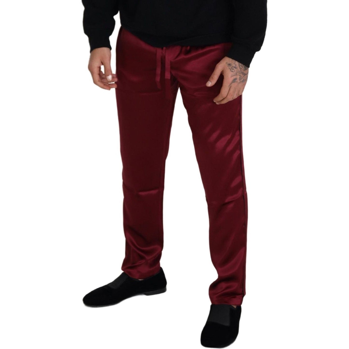 Dolce & Gabbana Silk Lounge Pants in Bordeaux bordeaux-silk-dg-sleep-lounge-pants Jeans & Pants IMG_7182-8338223b-d55.jpg