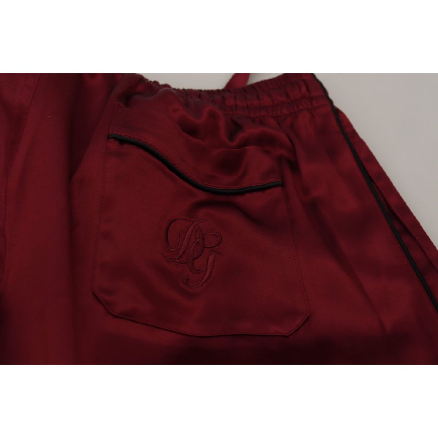 Dolce & Gabbana Silk Lounge Pants in Bordeaux Jeans & Pants bordeaux-silk-dg-sleep-lounge-pants