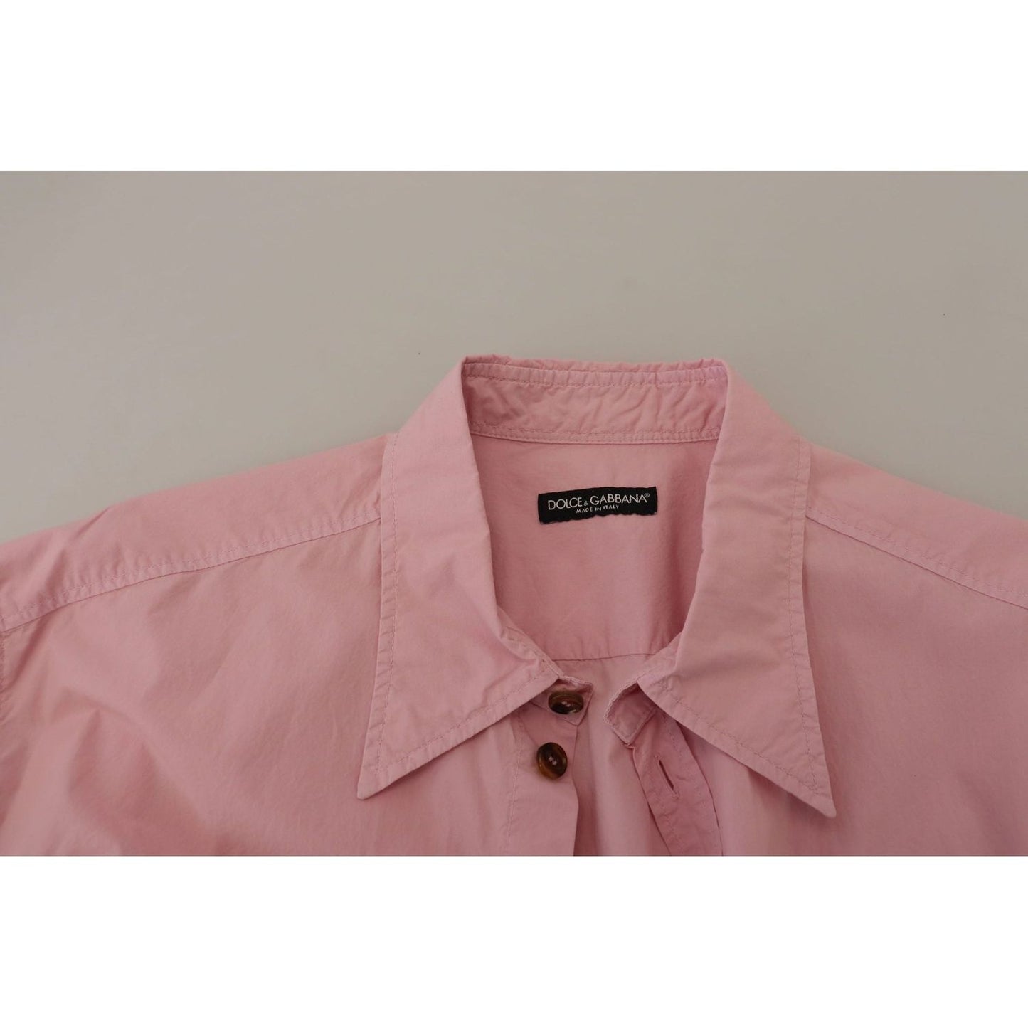 Dolce & Gabbana Elegant Pink Casual Cotton Shirt pink-casual-button-down-long-sleeves-shirt
