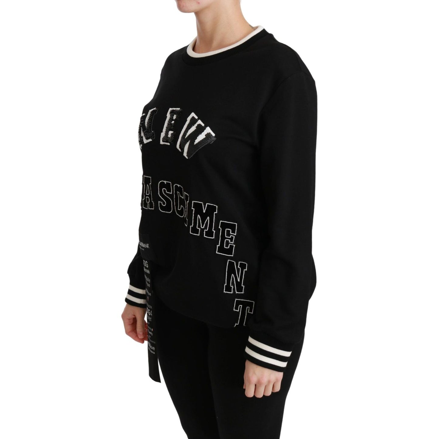 Dolce & GabbanaChic Black Sequined Cotton SweaterMcRichard Designer Brands£739.00