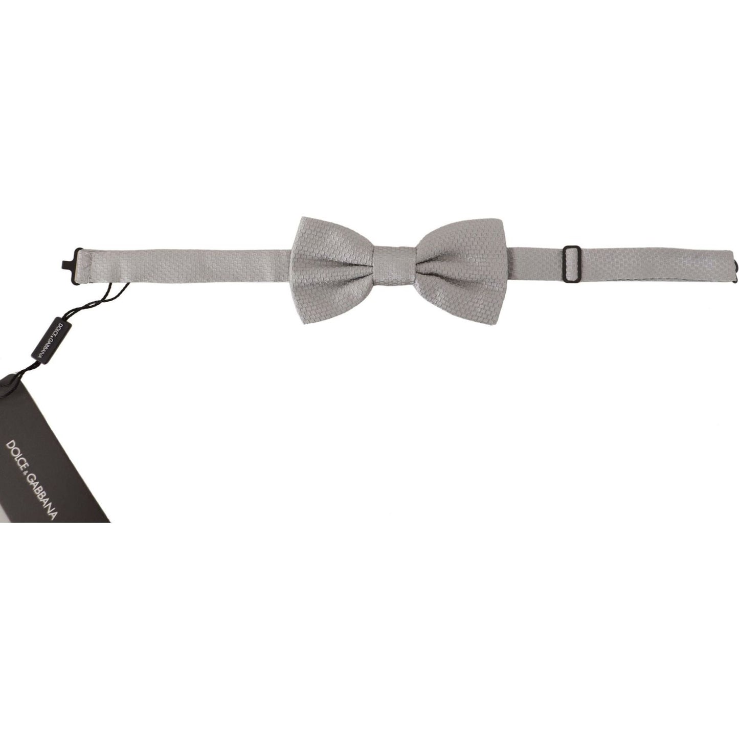 Dolce & Gabbana Chic Gray Silk Bow Tie gray-100-silk-adjustable-neck-papillon-tie-1 IMG_7206-scaled-98c9e47b-6ce.jpg
