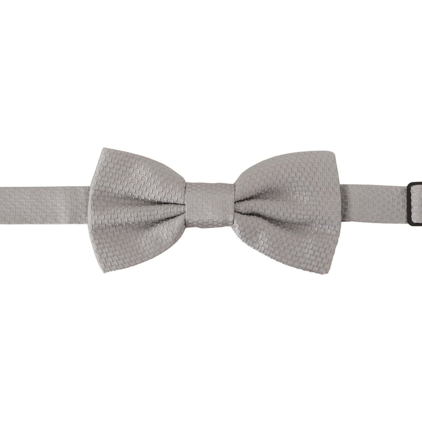 Dolce & Gabbana Chic Gray Silk Bow Tie gray-100-silk-adjustable-neck-papillon-tie-1 IMG_7207-scaled-33852bb7-128.jpg