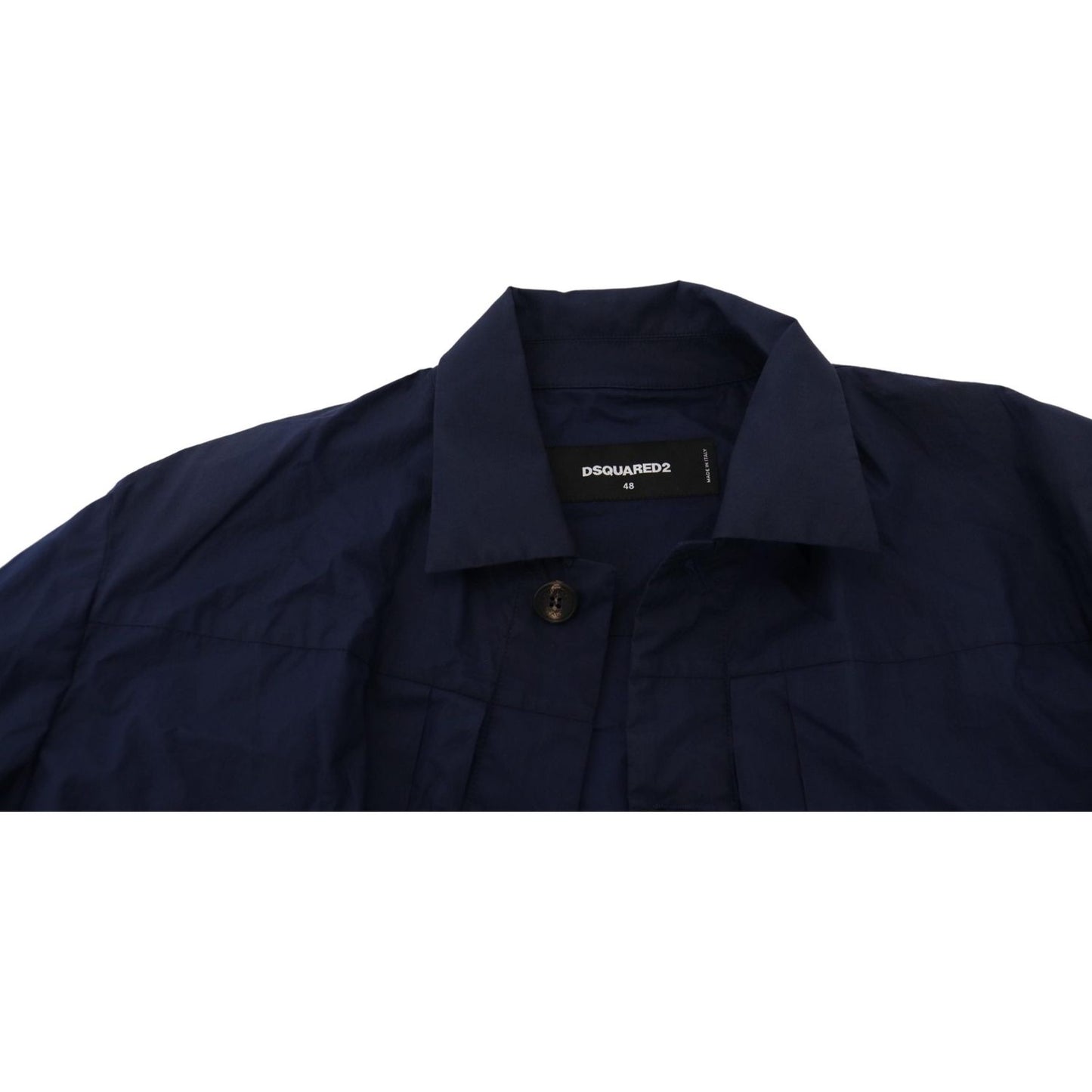 Dsquared² Svelte Dark Blue Cotton Shirt dark-blue-cotton-collared-long-sleeves-casual-shirt IMG_7211-scaled-381b211b-6e7.jpg