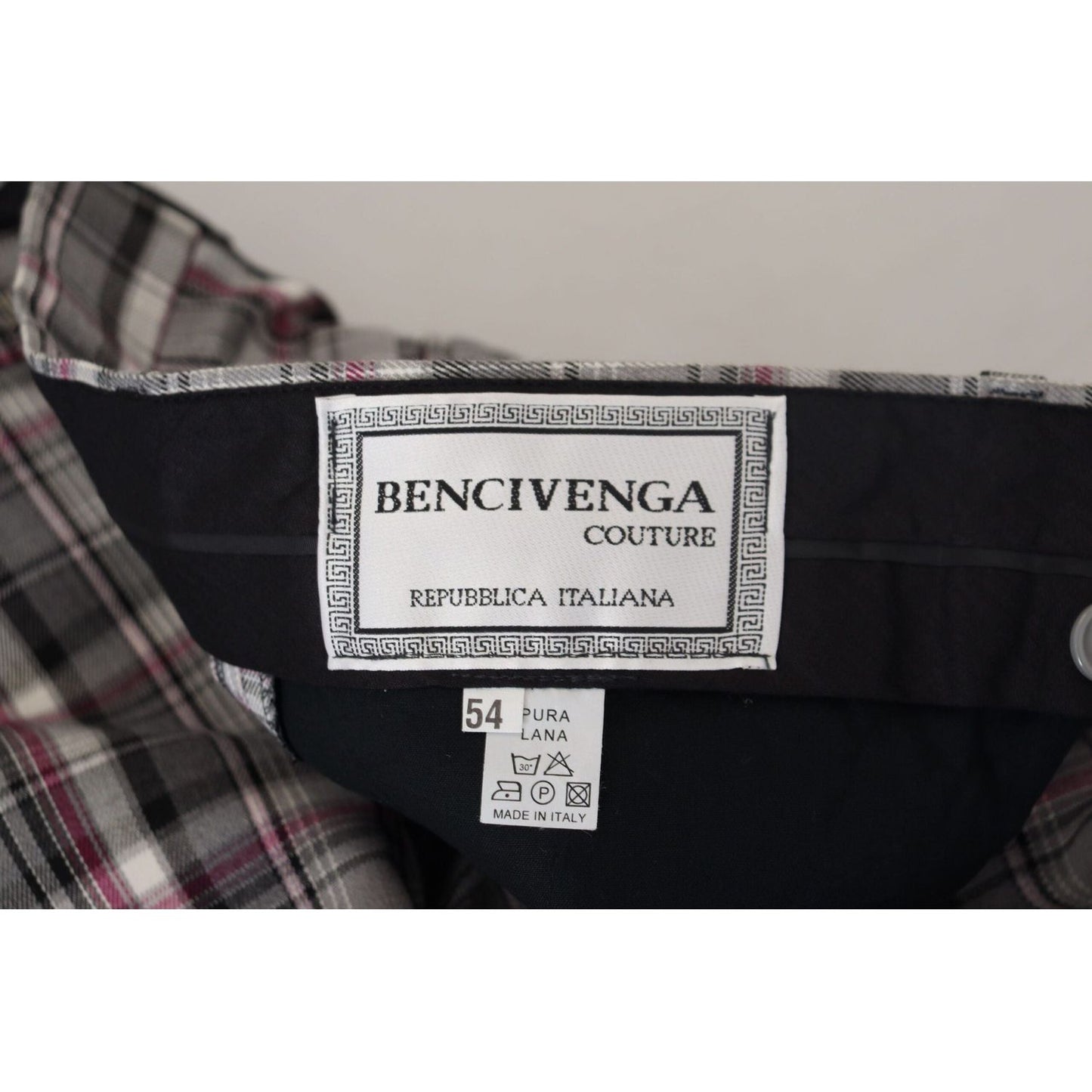 BENCIVENGA Checkered Couture Chino Pants for Men multicolor-checkered-men-pants