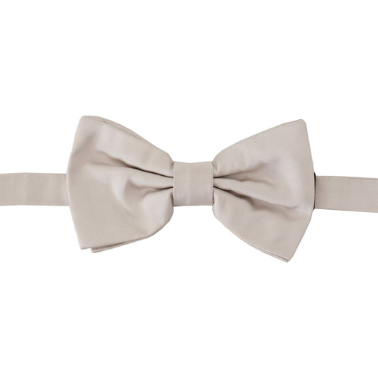 Dolce & Gabbana Exquisite Silk Gray Bow Tie gray-100-silk-adjustable-neck-papillon-tie IMG_7227-scaled-9a6eb37c-633.jpg
