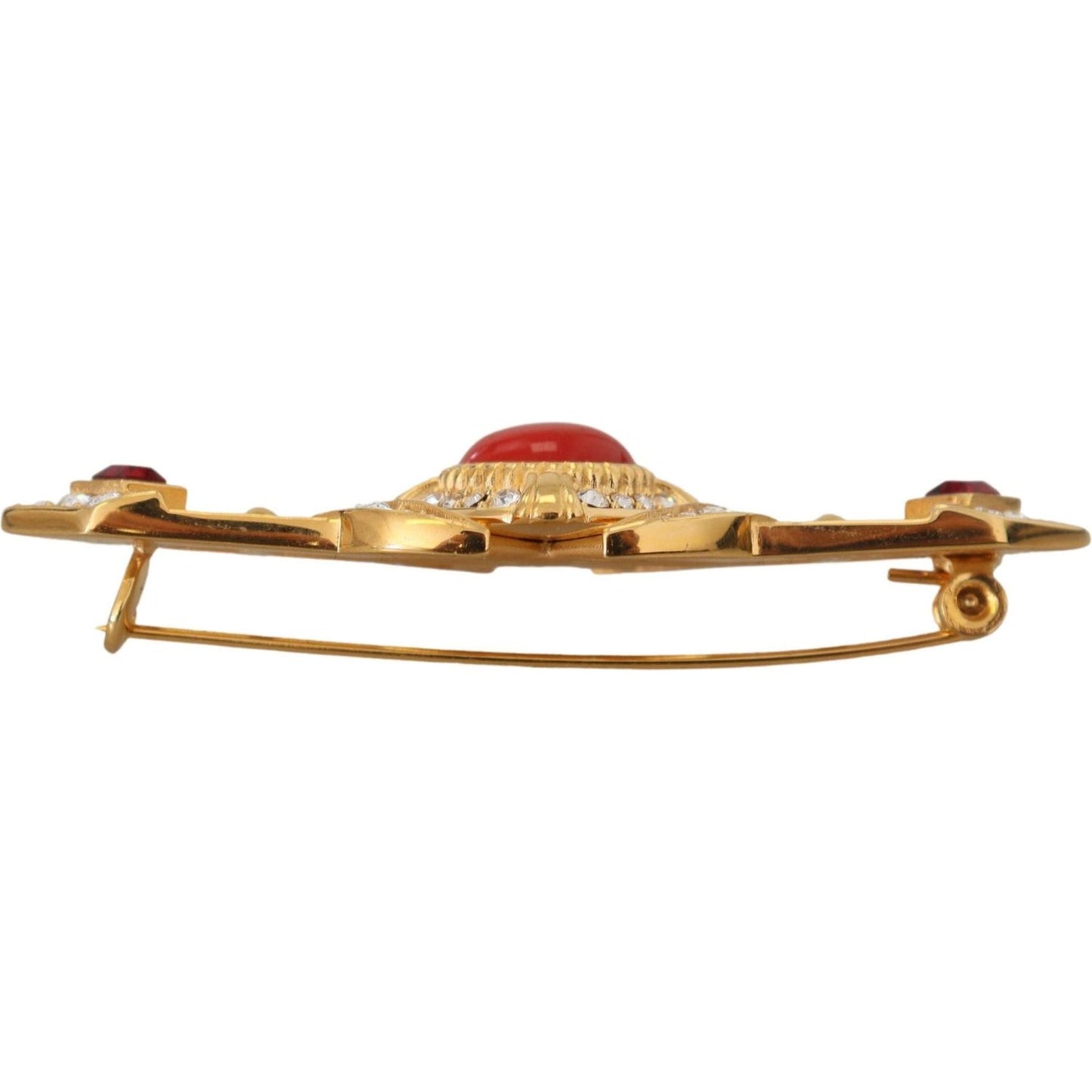 Dolce & Gabbana Elegant Gold-Plated Brooch Pin gold-tone-brass-crystal-embellished-pin-brooch-2 IMG_7231-5683e2ef-0a4.jpg
