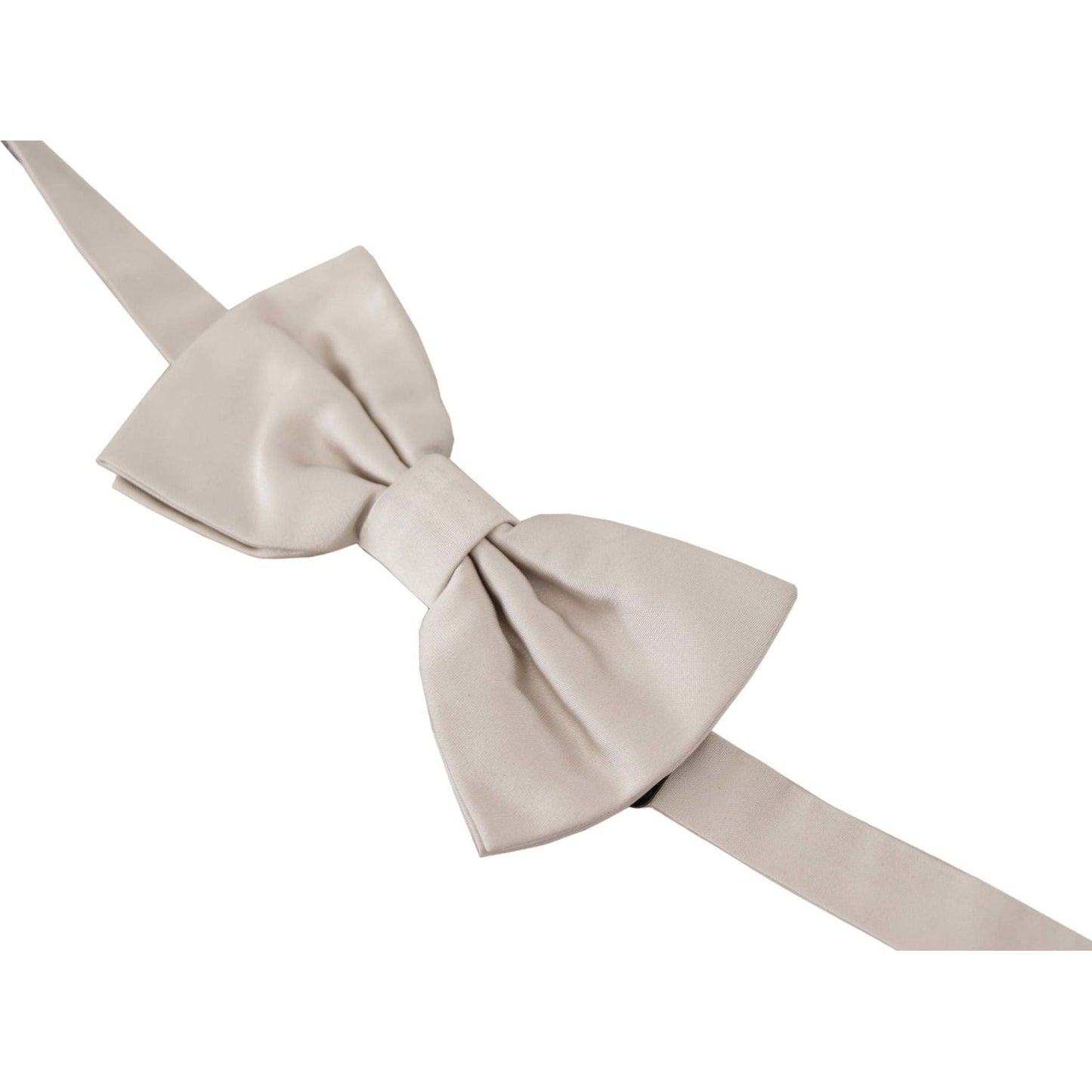 Dolce & Gabbana Exquisite Silk Gray Bow Tie gray-100-silk-adjustable-neck-papillon-tie IMG_7231-scaled-662e399e-7c7.jpg