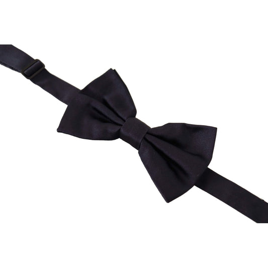 Dolce & Gabbana Elegant Blue Silk Bow Tie blue-100-silk-adjustable-neck-papillon-tie-1