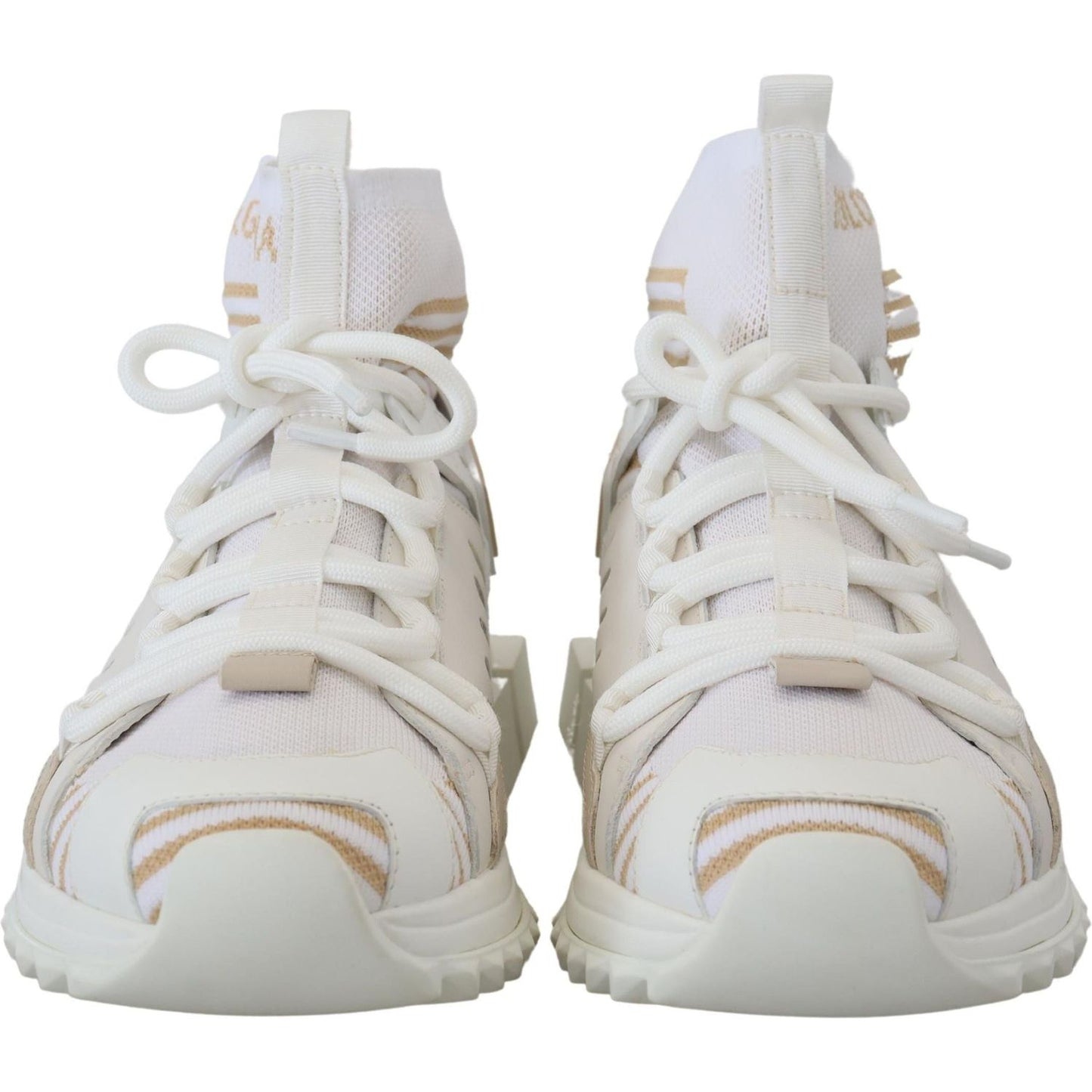 Dolce & Gabbana Elegant White Beige SORRENTO Sneakers white-beige-sorrento-sneakers-shoes