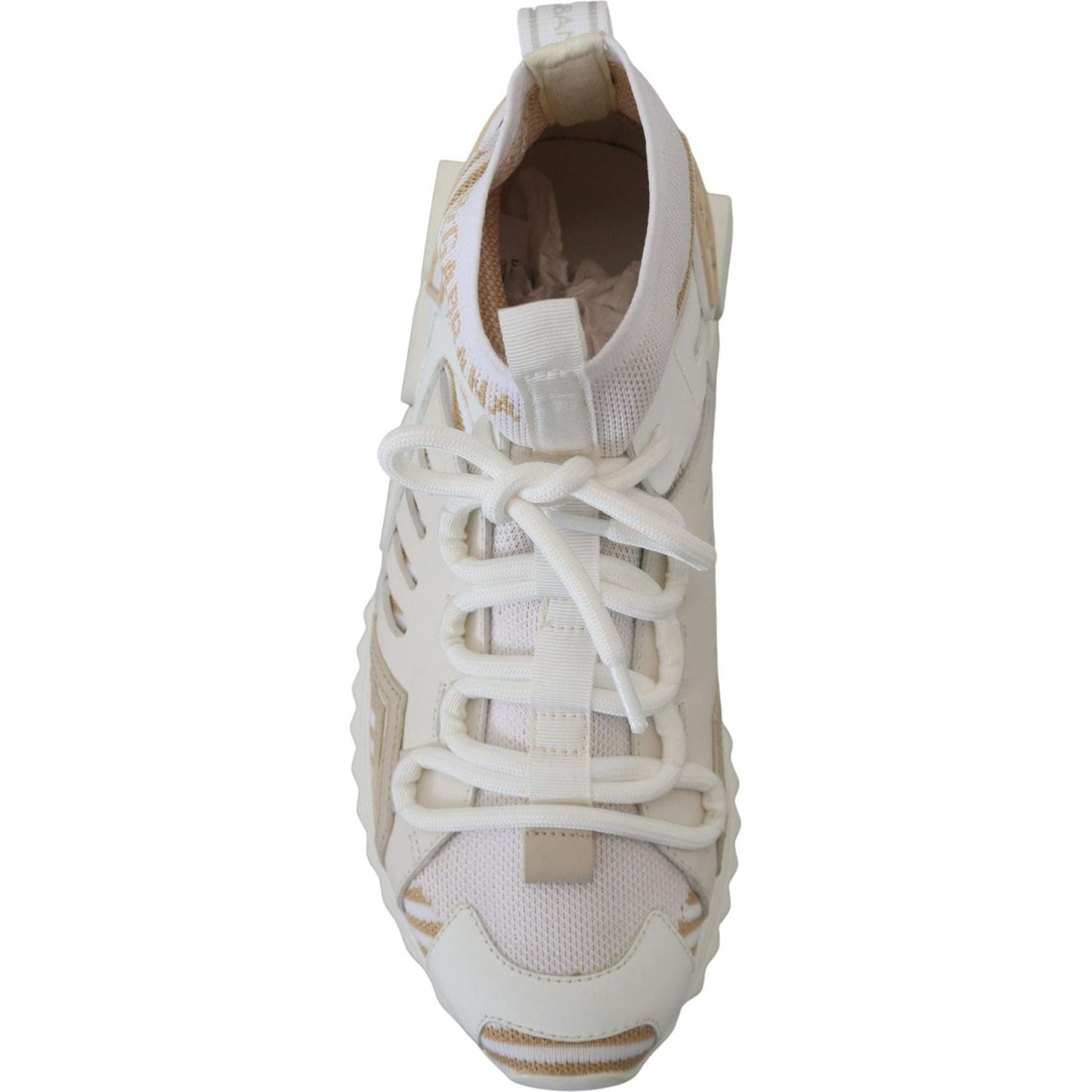 Dolce & Gabbana Elegant White Beige SORRENTO Sneakers white-beige-sorrento-sneakers-shoes