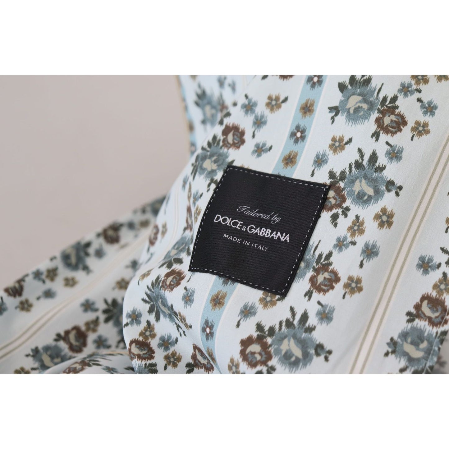 Dolce & Gabbana Elegant Floral Cotton Jacket Robe blue-floral-cotton-robe-coat-jacket