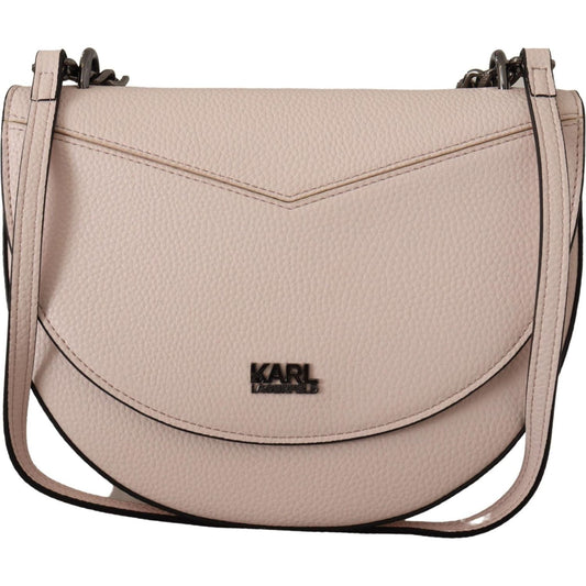 Karl Lagerfeld Light Pink Mauve Leather Shoulder Bag light-pink-mauve-leather-shoulder-bag-1