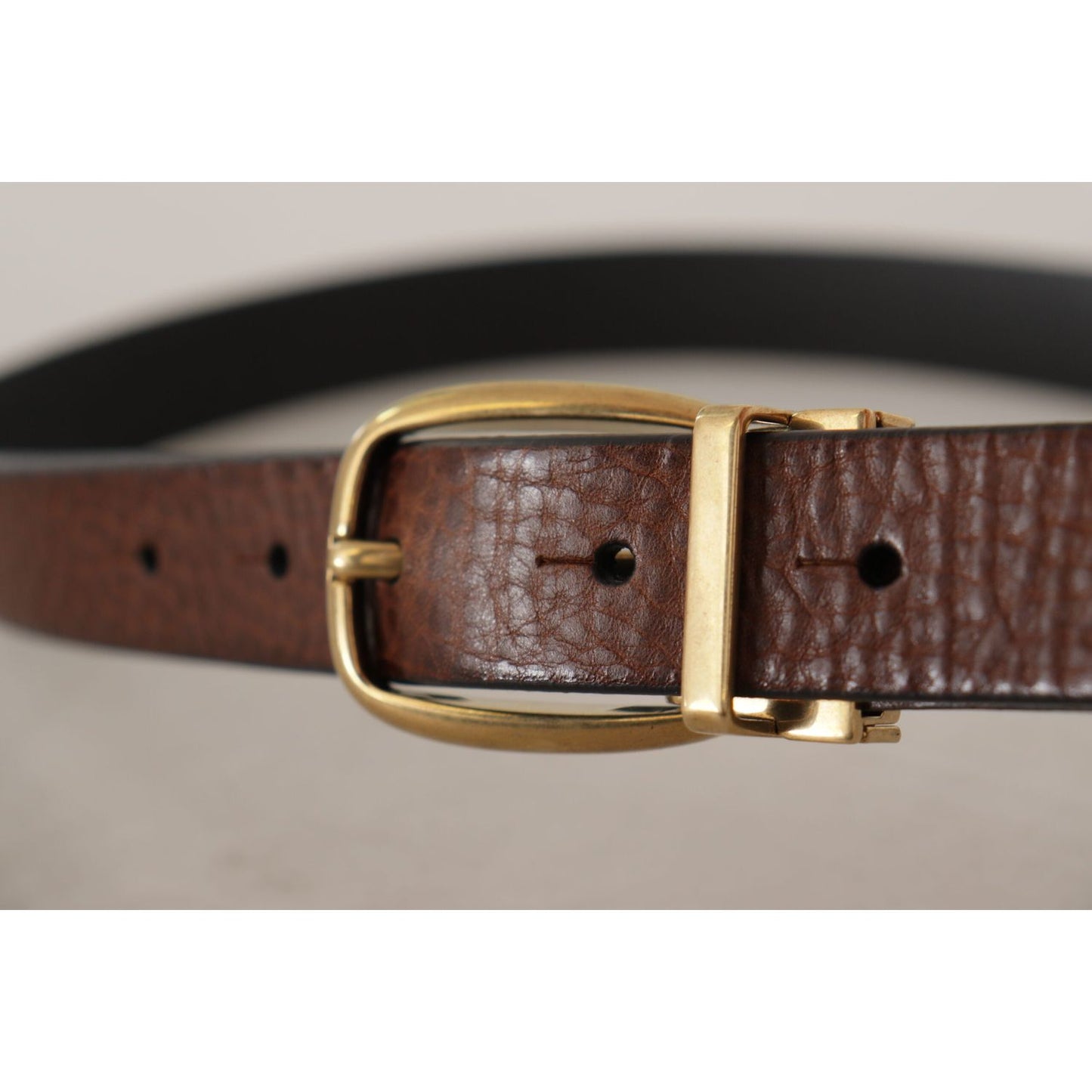 Dolce & GabbanaElegant Brown Leather Belt with Logo BuckleMcRichard Designer Brands£249.00