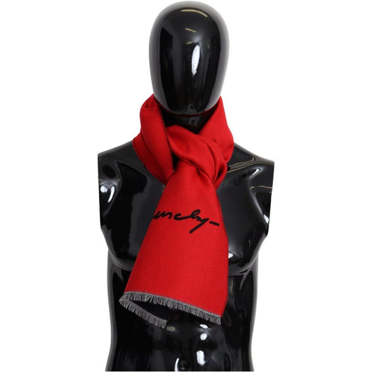 GivenchyElegant Red Wool Blend Unisex ScarfMcRichard Designer Brands£219.00