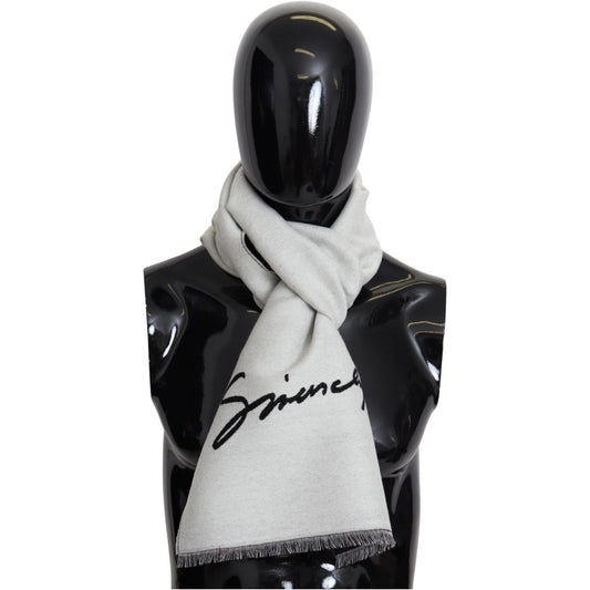Givenchy Elegant Monochrome Wool-Silk Blend Scarf Wool Wrap Shawls black-white-wool-unisex-winter-warm-scarf-wrap-shawl