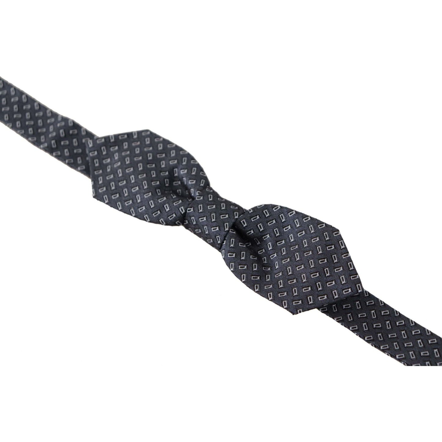 Dolce & Gabbana Elegant Polka Dot Silk Bow Tie blue-gray-polka-dot-100-silk-neck-papillon-tie