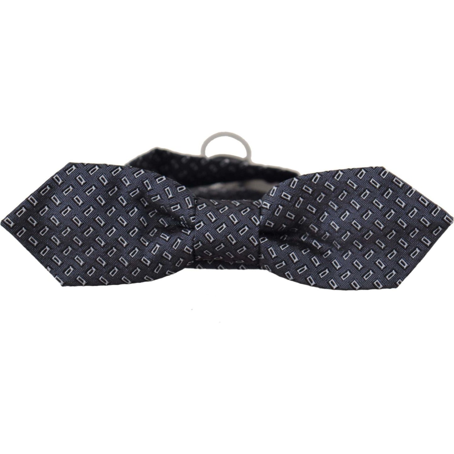 Dolce & Gabbana Elegant Polka Dot Silk Bow Tie blue-gray-polka-dot-100-silk-neck-papillon-tie