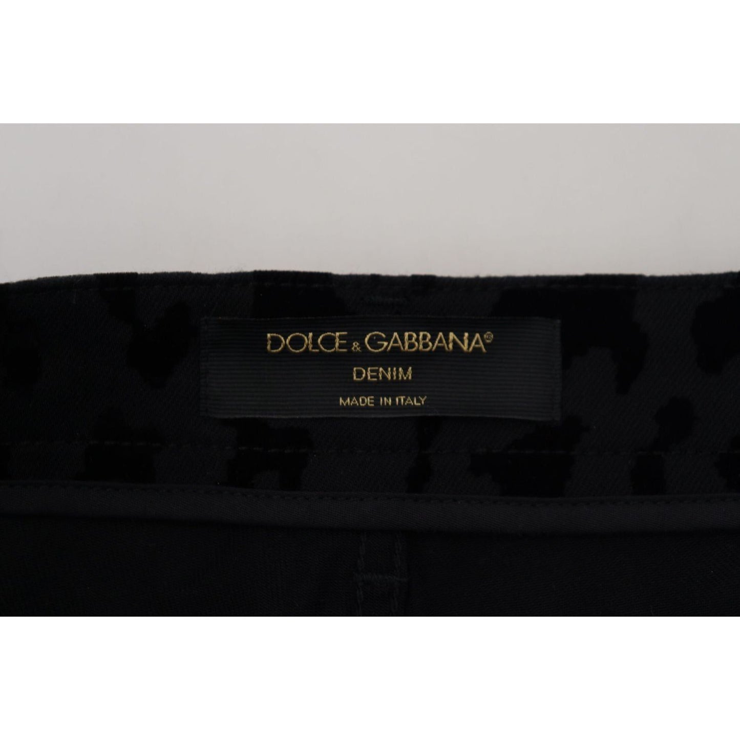 Dolce & Gabbana Elegant High Waist Denim Hot Pants Shorts black-denim-cotton-stretch-hot-pants-shorts-1