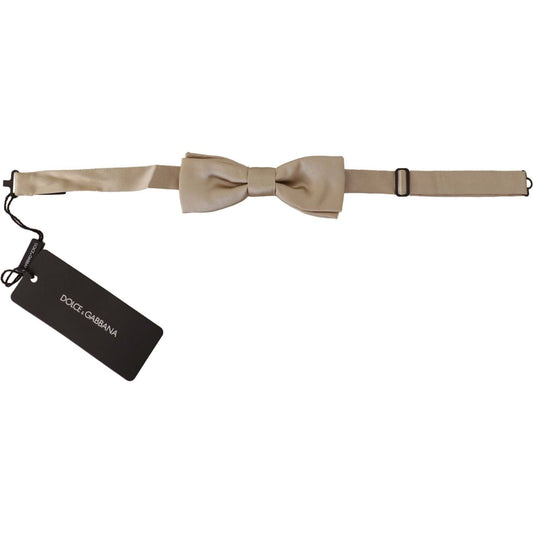 Dolce & Gabbana Dazzling Gold Silk Bow Tie gold-solid-100-silk-adjustable-neck-papillon-tie
