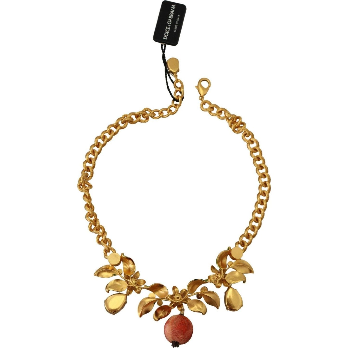 Dolce & Gabbana Elegant Floral Fruit Motif Gold Necklace gold-brass-crystal-logo-fruit-floral-statement-necklace IMG_7479-1-scaled-3052f90e-f56.jpg