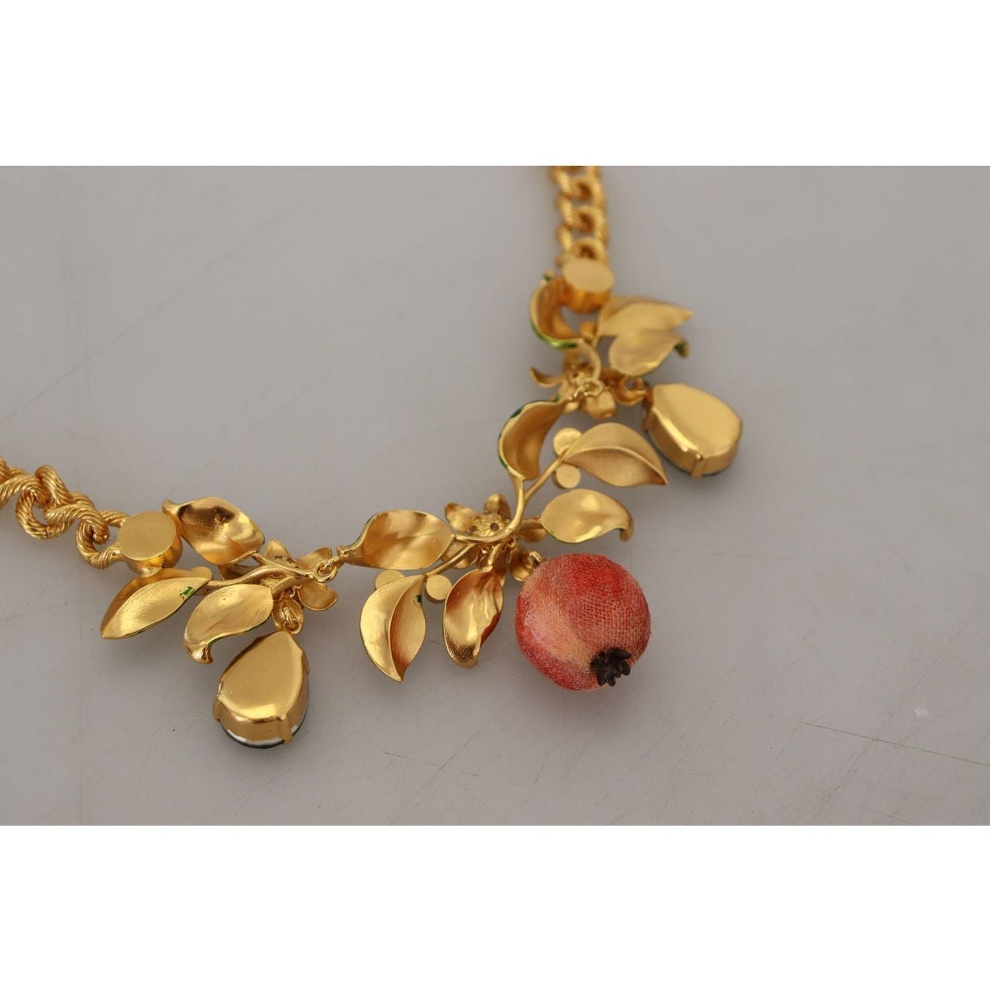 Dolce & Gabbana Elegant Floral Fruit Motif Gold Necklace gold-brass-crystal-logo-fruit-floral-statement-necklace IMG_7480-1-scaled-7da84575-5ef.jpg