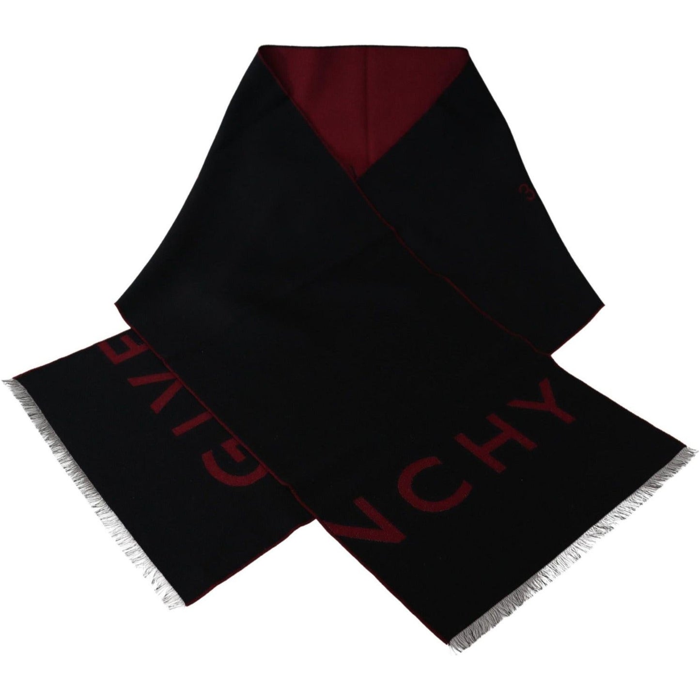 Givenchy Elegant Unisex Wool Silk Blend Scarf Wool Wrap Shawls black-red-wool-unisex-winter-warm-wrap-scarf-shawl