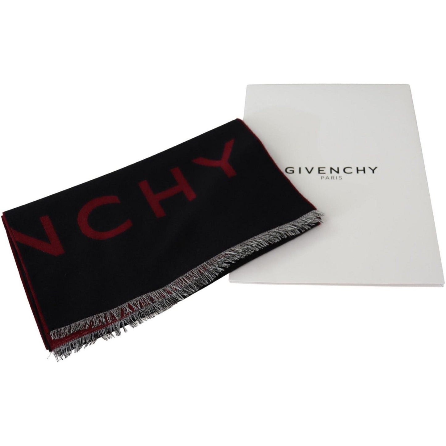 Givenchy Elegant Unisex Wool Silk Blend Scarf Wool Wrap Shawls black-red-wool-unisex-winter-warm-wrap-scarf-shawl