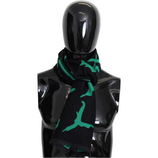 Givenchy Elegant Wool Silk Black Unisex Scarf Wool Wrap Shawls black-green-wool-unisex-winter-warm-scarf-wrap-shawl