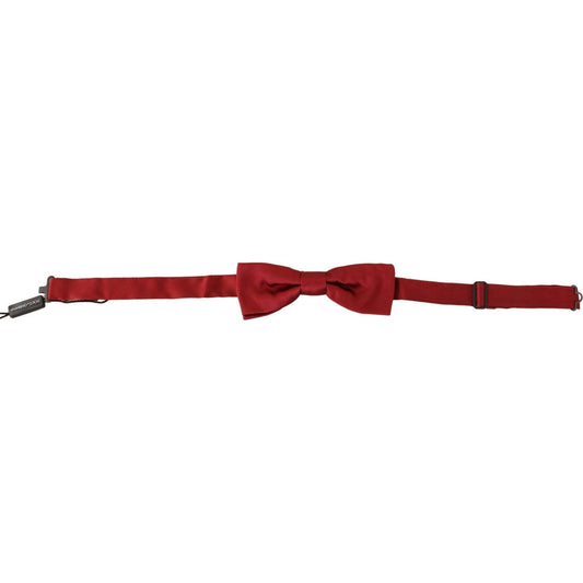 Dolce & Gabbana Elegant Silk Red Bow Tie red-100-silk-slim-adjustable-neck-papillon-bow-tie-2