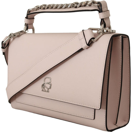 Karl Lagerfeld Light Pink Leather Shoulder Bag light-pink-leather-shoulder-bag
