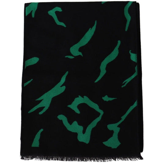 Givenchy Elegant Wool Silk Black Unisex Scarf Wool Wrap Shawls black-green-wool-unisex-winter-warm-scarf-wrap-shawl