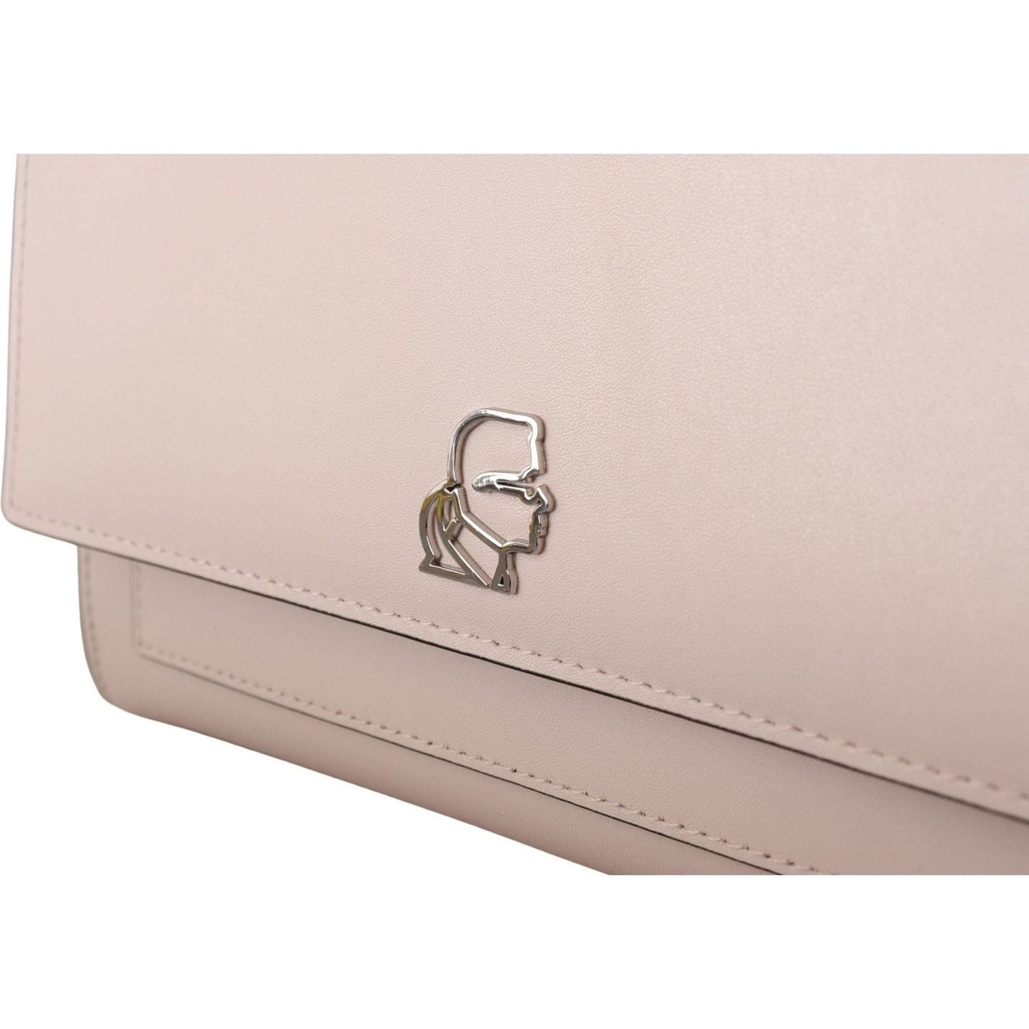 Karl Lagerfeld Mauve Elegance Leather Shoulder Bag light-pink-leather-shoulder-bag