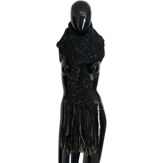 Dolce & GabbanaElegant Virgin Wool Blend Black ScarfMcRichard Designer Brands£429.00