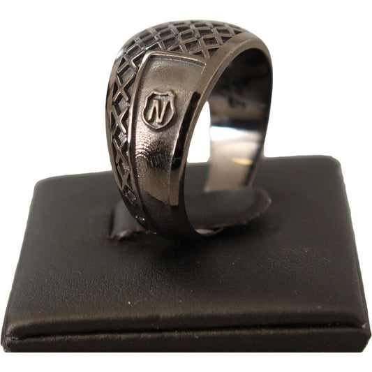 Nialaya Exquisite Silver Mens Statement Ring rhodium-925-sterling-silver-mens-ring