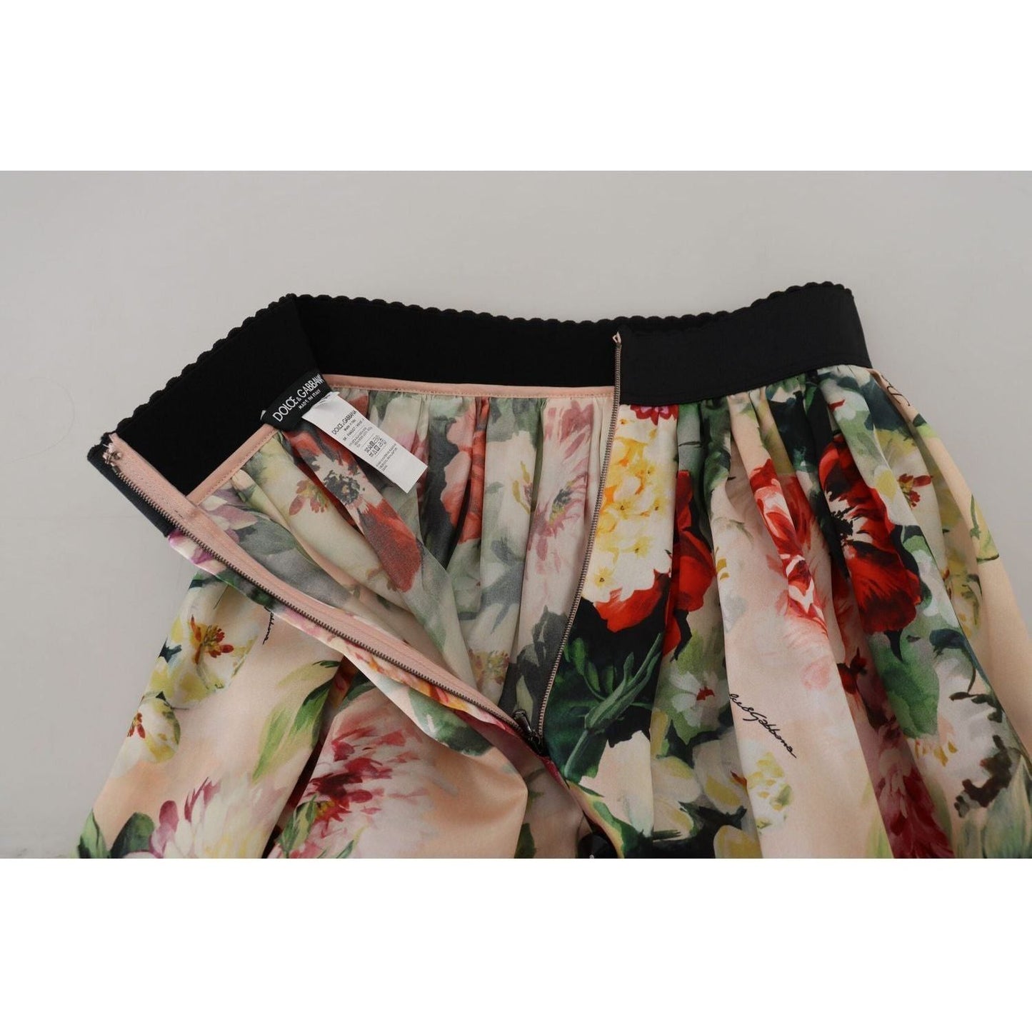 Dolce & Gabbana Exquisite High Waist Floral Silk Skirt multicolor-floral-silk-high-waist-aline-skirt