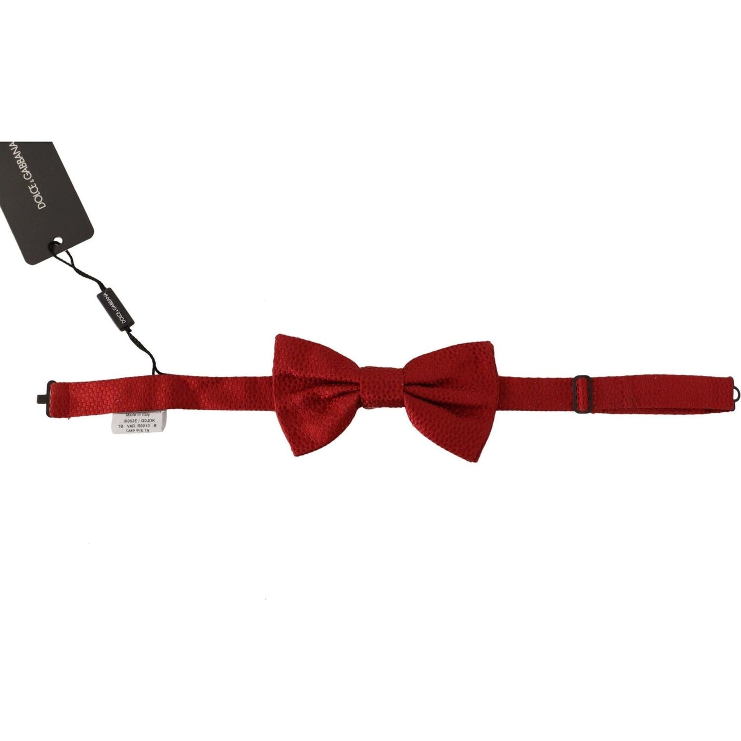 Dolce & Gabbana Elegant Red Silk Bow Tie red-100-silk-slim-adjustable-neck-papillon-tie-1