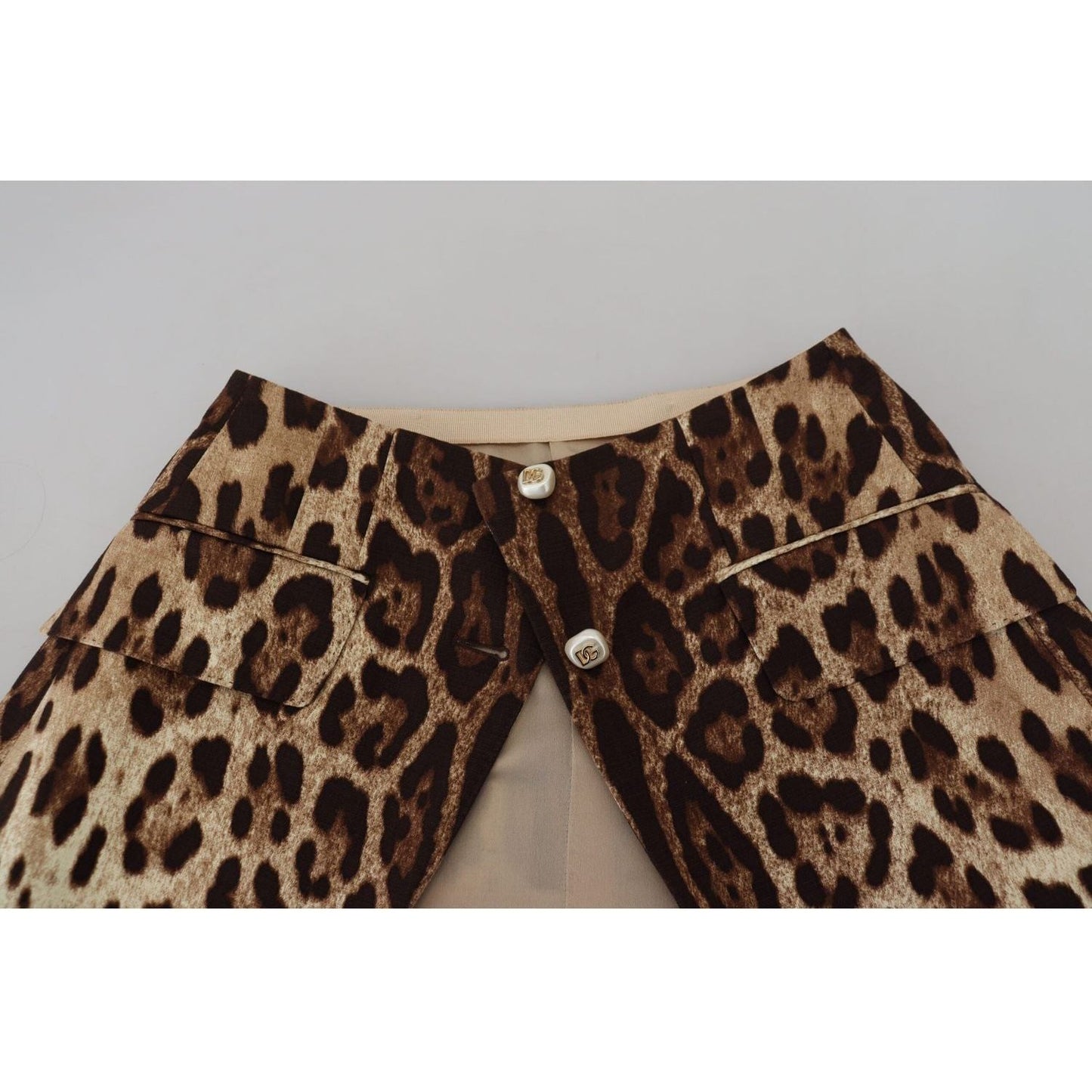 Dolce & Gabbana High Waist Leopard Mini Skirt brown-leopard-print-wool-a-line-mini-skirt