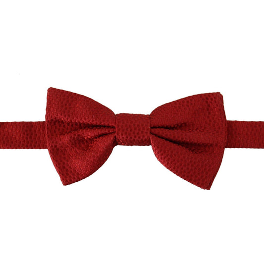 Dolce & Gabbana Elegant Red Silk Bow Tie red-100-silk-slim-adjustable-neck-papillon-tie-1 IMG_7533-scaled-94e48ef3-9f4.jpg