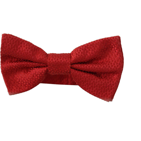 Dolce & Gabbana Elegant Red Silk Bow Tie red-100-silk-slim-adjustable-neck-papillon-tie-1 IMG_7536-scaled-975dcf9d-e40.jpg