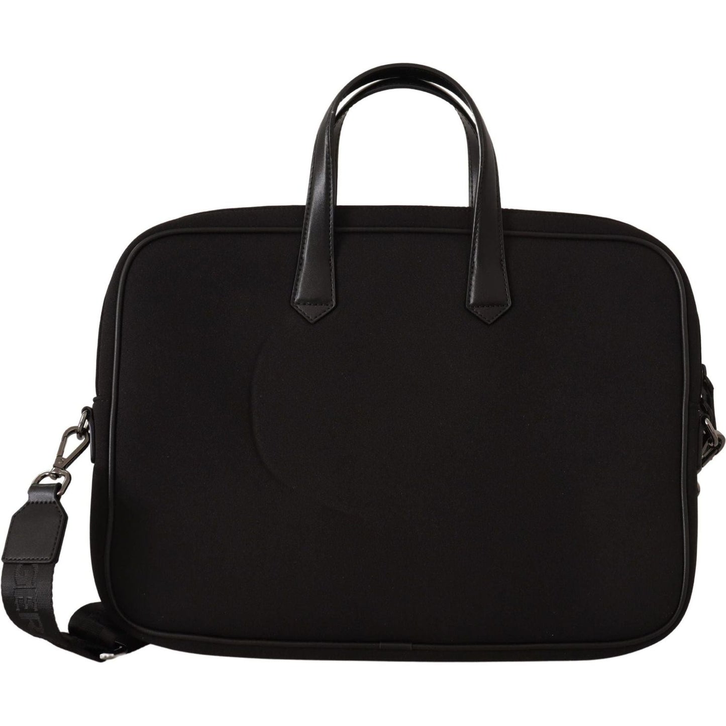Karl Lagerfeld Sleek Nylon Laptop Crossbody Bag For Sophisticated Style black-nylon-laptop-crossbody-bag