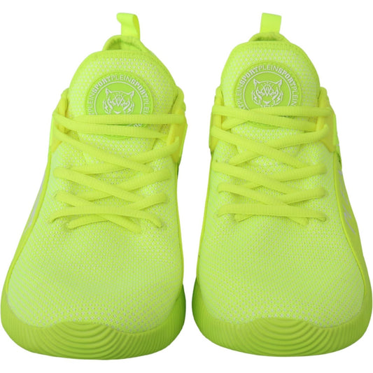 Philipp Plein Stylish Light Green Casual Sneakers MAN SNEAKERS green-carter-logo-hi-top-sneakers-shoes