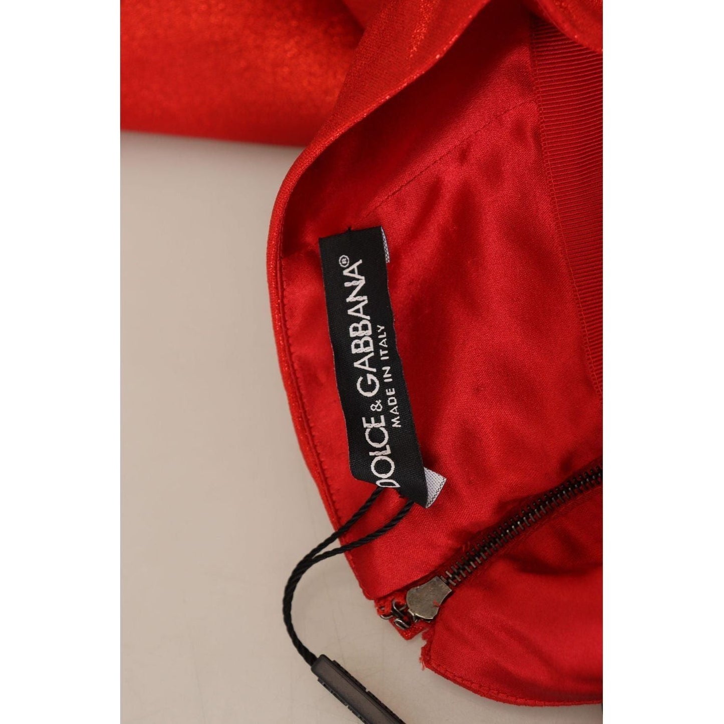 Dolce & Gabbana Metallic Red High Waist Mini Skirt metallic-red-high-waist-polyester-mini-skirt