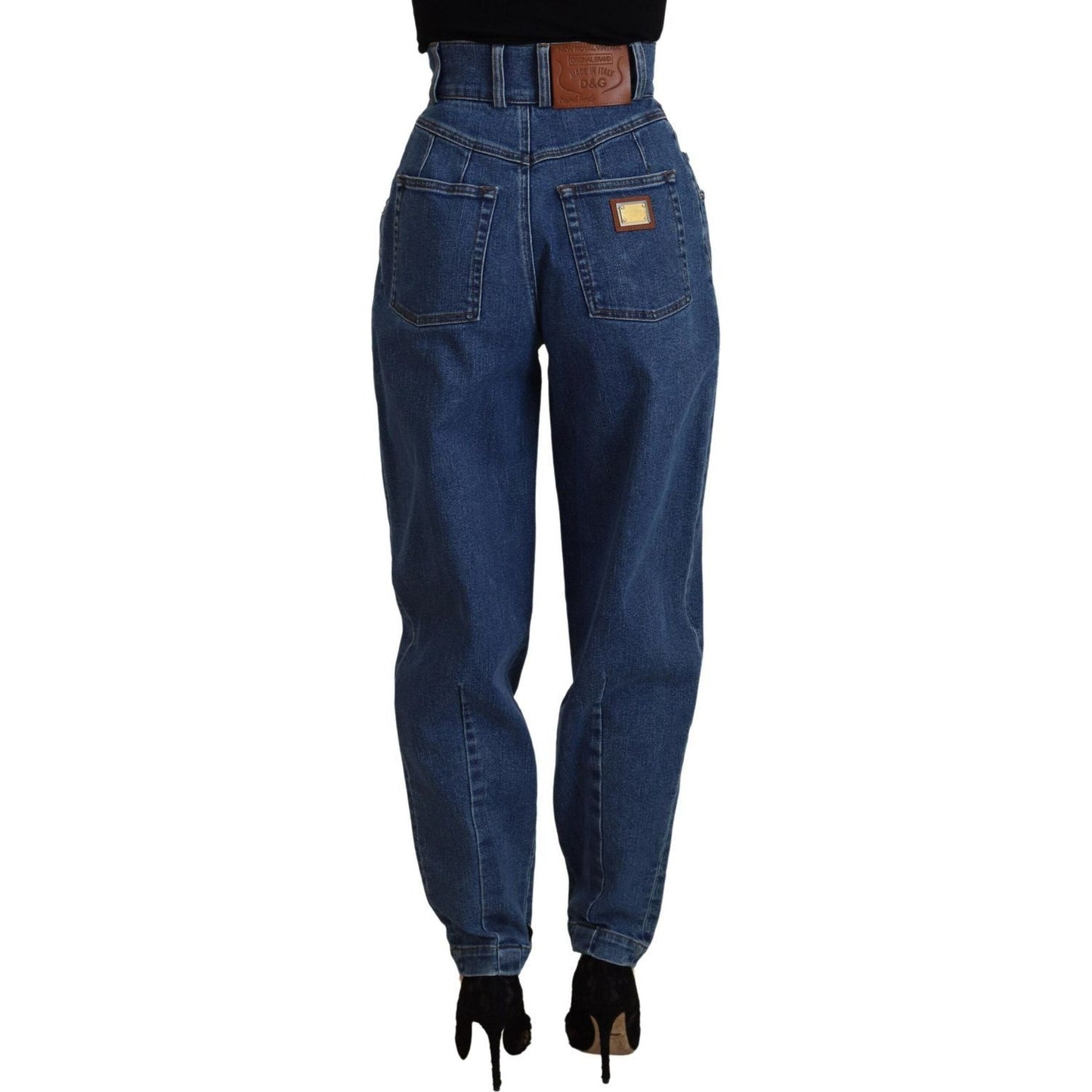 Dolce & Gabbana Elegant High Waist Blue Jeans blue-high-waist-denim-cotton-stretch-jeans