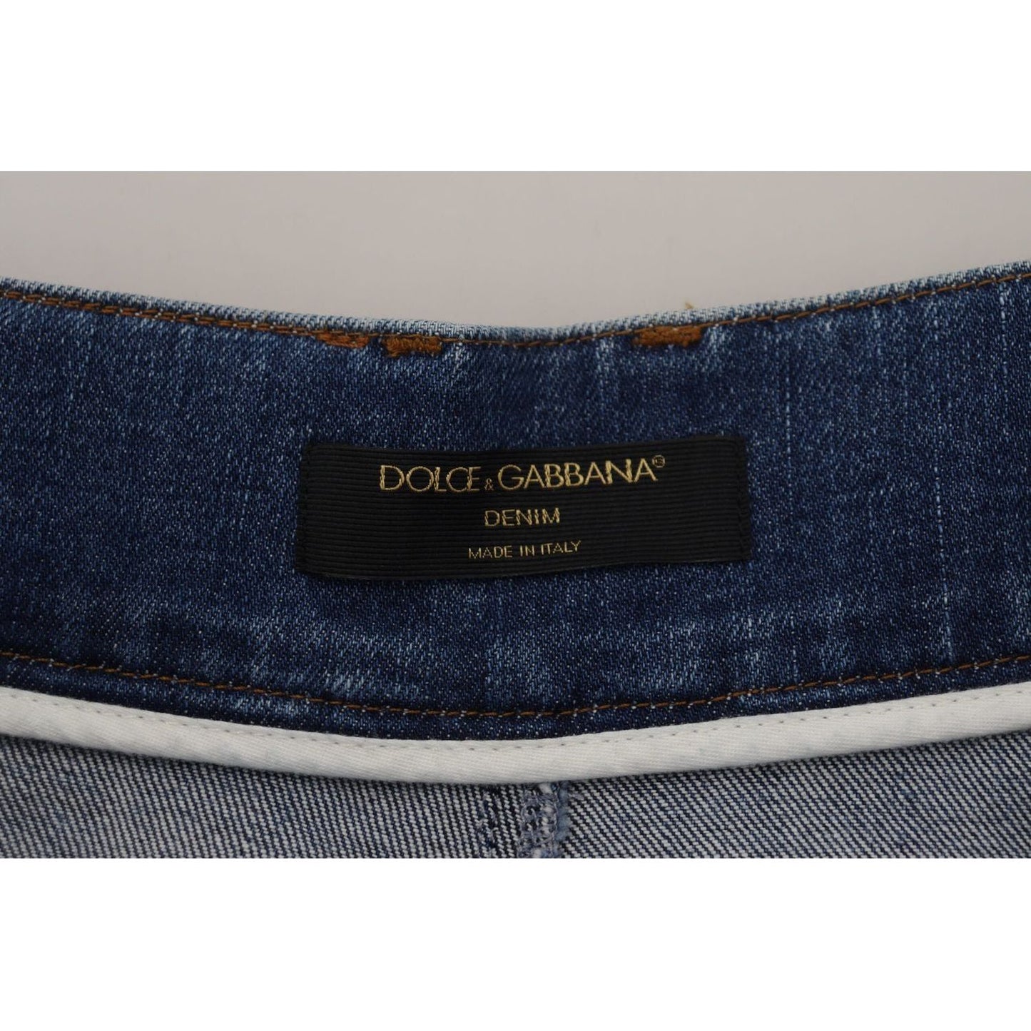 Dolce & Gabbana Elegant High Waist Blue Jeans blue-high-waist-denim-cotton-stretch-jeans