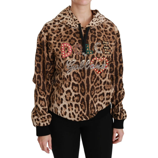 Dolce & GabbanaElegant Leopard Print Hooded SweaterMcRichard Designer Brands£849.00