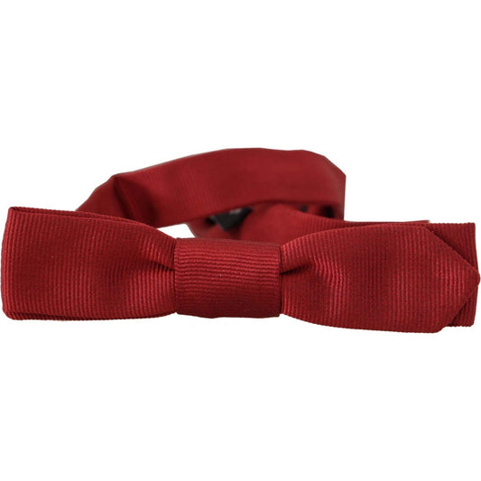 Dolce & Gabbana Elegant Red Silk Bow Tie red-100-silk-slim-adjustable-neck-papillon-bow-tie-4 IMG_7595-scaled-35f375bd-362.jpg
