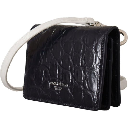 Dolce & GabbanaBlue Exotic Leather Bifold Wallet with StrapMcRichard Designer Brands£969.00