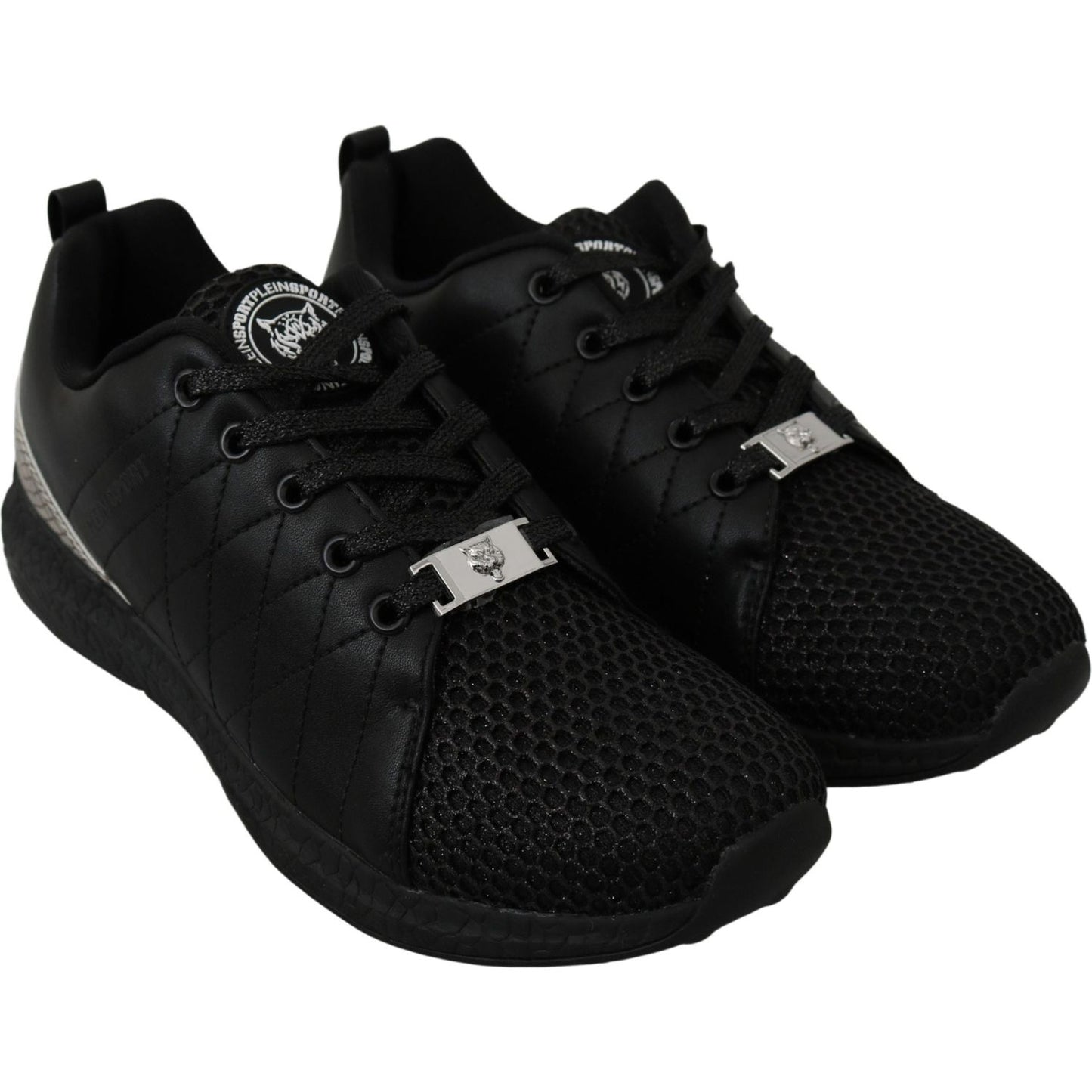 Philipp Plein Elegant Black Gisella Sneakers WOMAN SNEAKERS black-casual-running-sneakers-shoes