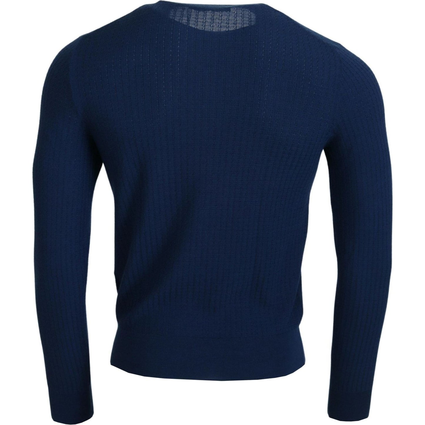 Dolce & Gabbana Elegant Blue Cashmere-Silk Men's Pullover blue-cashmere-roundneck-pullover-sweater